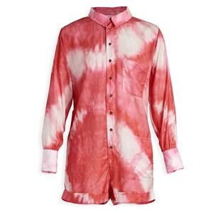 Plush Pink Tie-Dye Button Front Romper Size Small